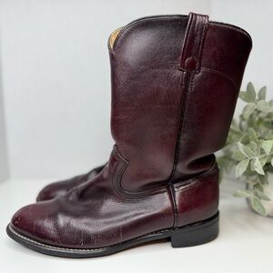 ACME Men's Vintage Oxblood Brown Red Leather Western Cowboy Boots Size 9.5D
